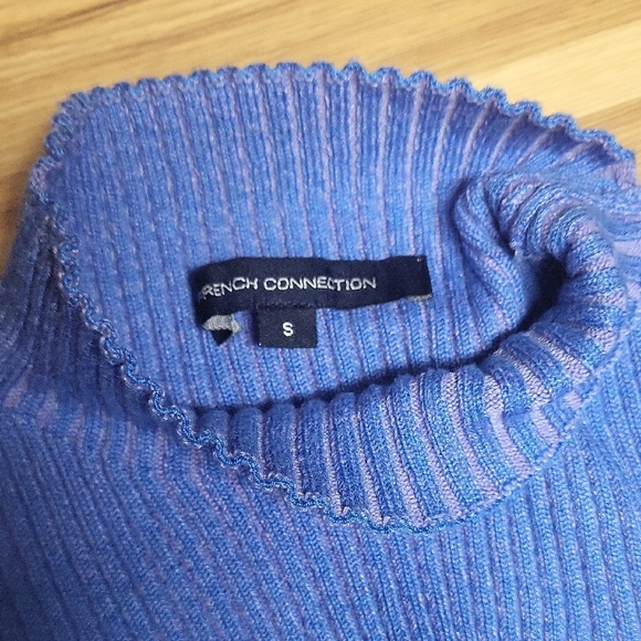 French Connection Blue Ribbed Sweater - Picture 2 of 5